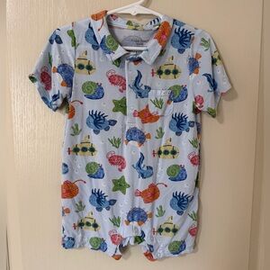 Angel Dear Sea Life Button Polo Romper